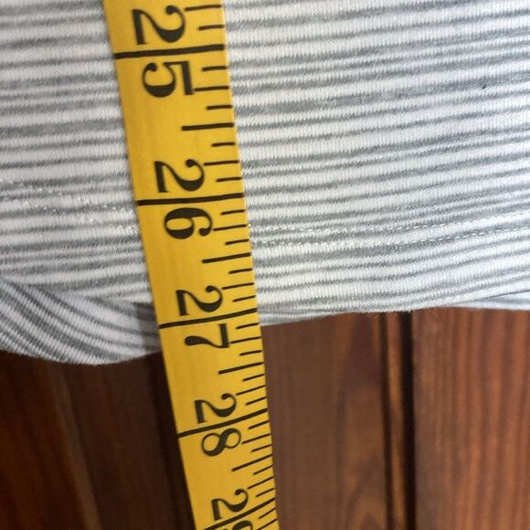 Athleta Women’s Status Breezy Stripped Tee Size S Grey White Modal Blend - Picture 5 of 6